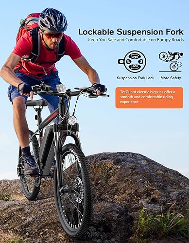 Miniatura 8 de Bicicleta eléctrica TotGuard bicicleta eléctrica para adultos bicicleta eléctrica de 26 pulgadas con motor de 350 W bicicleta de montaña eléctrica