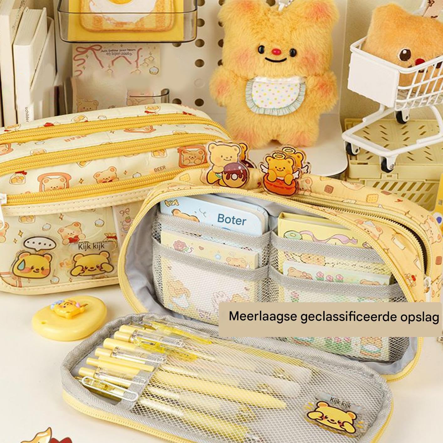 Estuche Organizador De Papelería Con Gran Capacidad Y Ancha