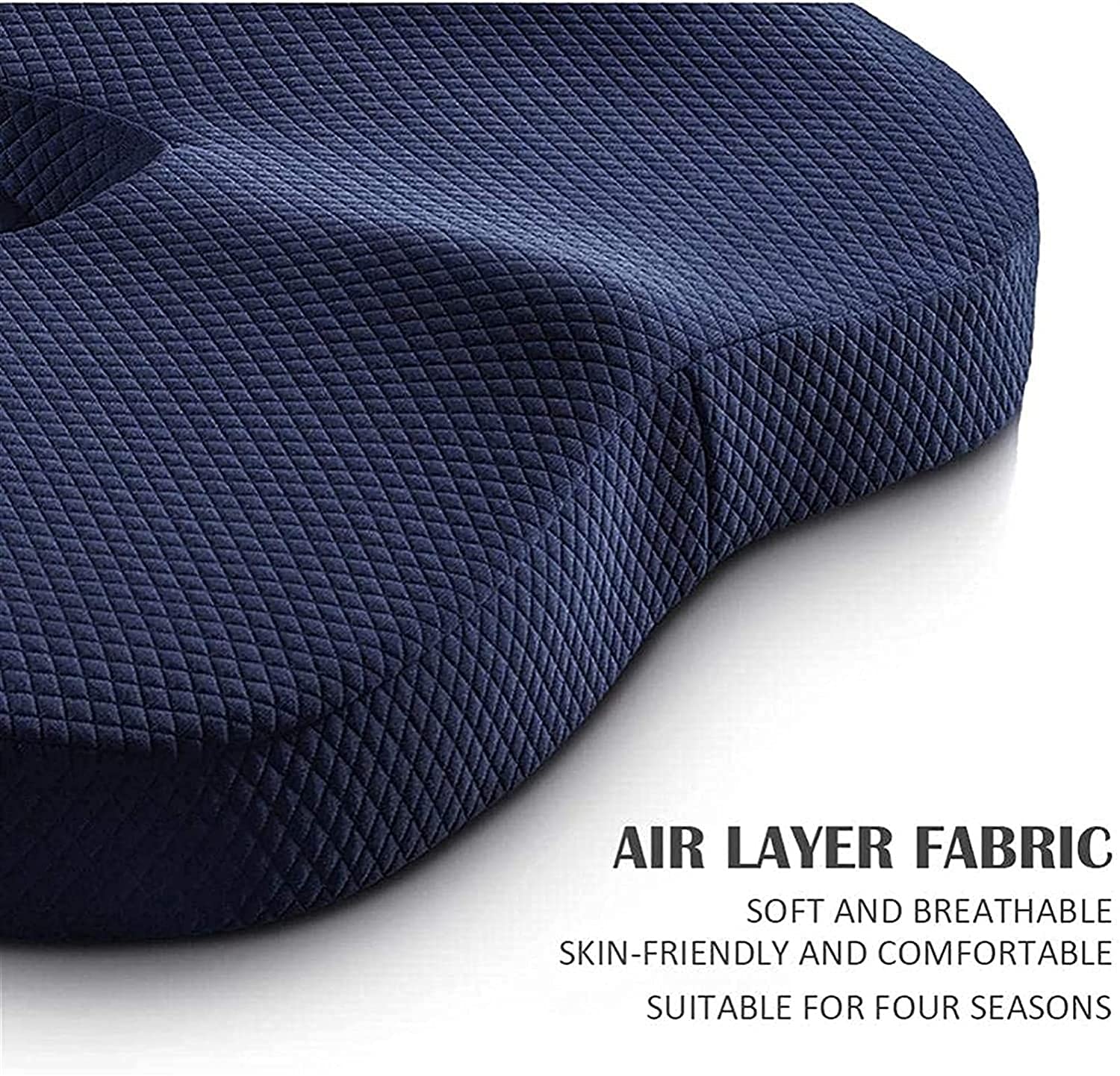 Cuscino Sedile coccige con Coperchio Antiscivolo 100% di bambù in bambù Memoria Schiuma, Cuscino del Sedile per Mal di Schiena con Design ergonomico, Perfetto per Sedia da Ufficio Auto Viaggi