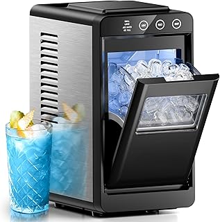 High-Speed Countertop Ice Maker: 26lbs/Day, Dual Bullet Ice Sizes, Interior Lighting & Self-Cleaning (Black)