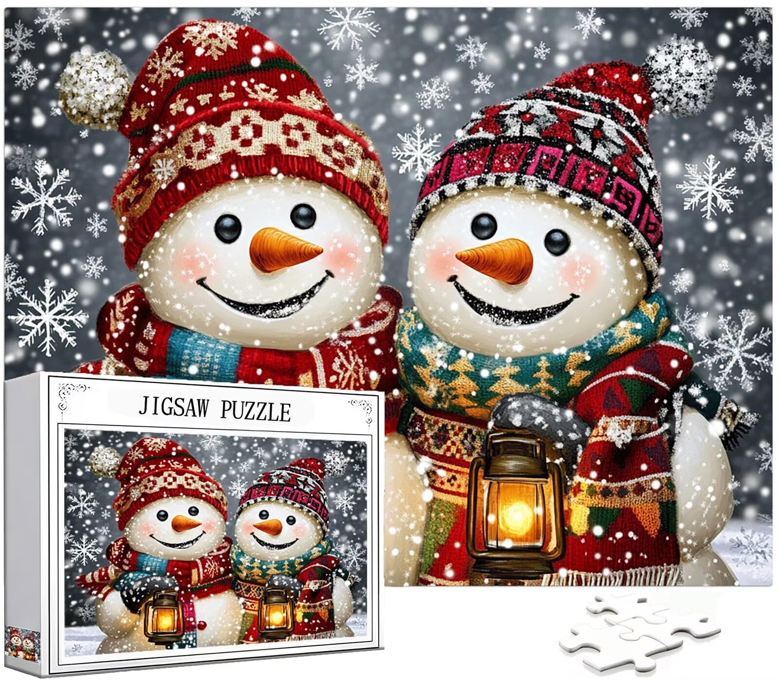 Płatek śniegu Puzzle 1500 elementów dla dorosłych, duże drewniane puzzle bałwan wzór wzór 87 x 57 cm układanka DIY rzemiosło 14 lat działalność rodzinna do dekoracji ścian dom sypialnia, model182