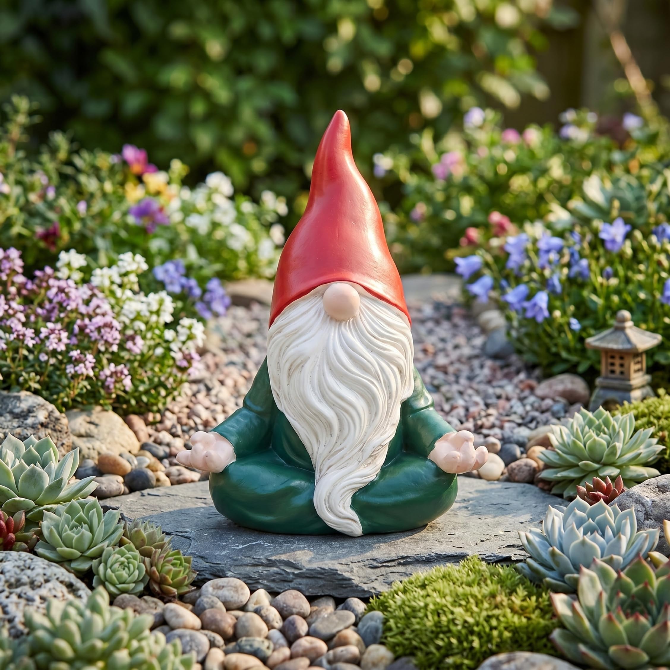 Garden Gnome Statue Yoga Pose Cute Resin Gnome Garden Statue Decor for Patio, Lawn & Home, Style 2, Gnomes