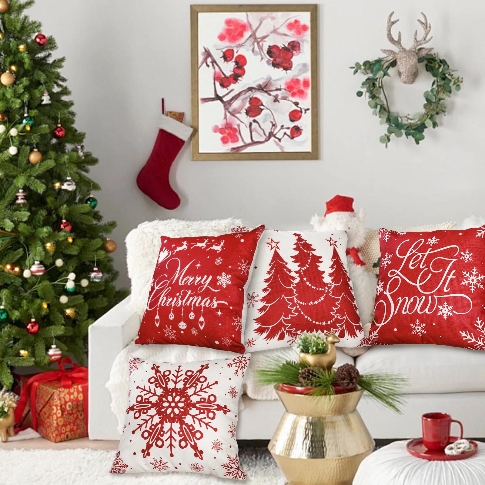 KIKISML Christmas Cushion Covers 18x18 Inch - Image 4