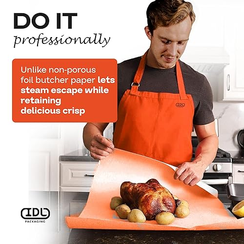 Miniatura 6 de Papel de carnicero melocotón de 18 x 12000 pulgadas (1000 pies)  Rollo de papel de carnicero natural hecho en Estados Unidos para carne y pescado,
