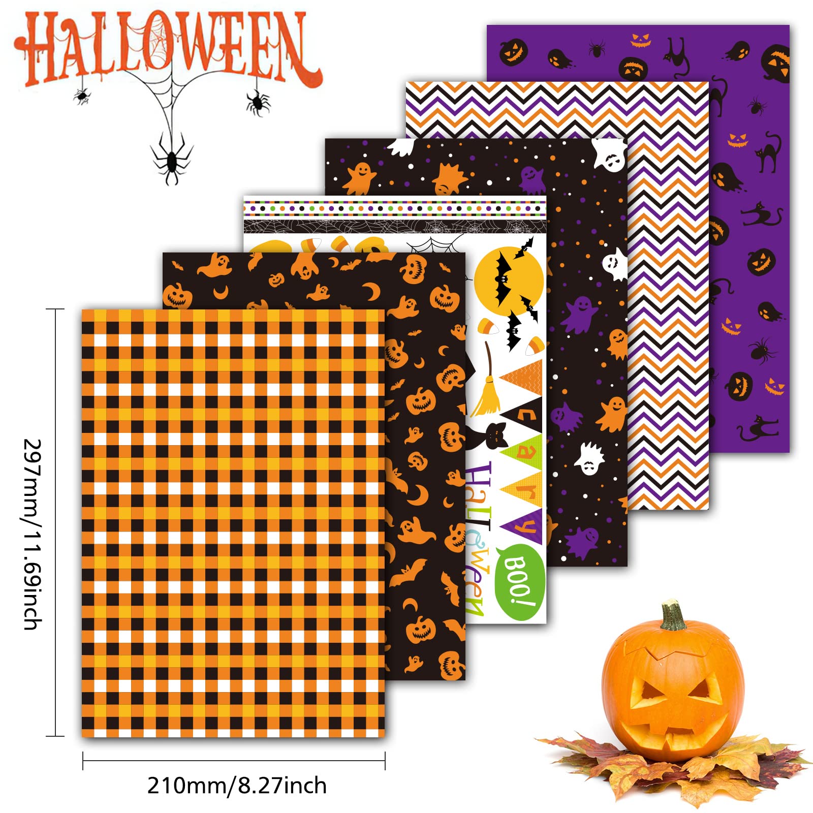 miy*******ページ　ハロウィン雑貨 Amazon | MIAHART ハロウィンパターンペーパーセット 30枚 A4サイズ