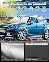 Vista 2 de BESTVIEW Parasol para parabrisas de automóvil compatible con Mini Cooper F55, Cooper S, Hardtop 4 puertas 2015-2024 2025, parasol reflectante