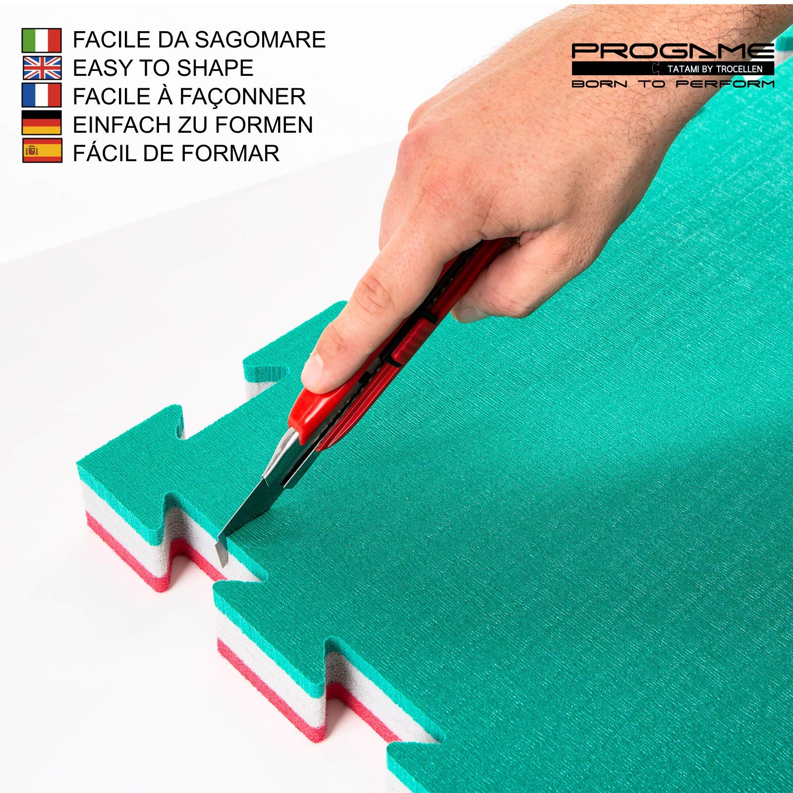 PROGAME Tatami Palestra Spessore 4 cm. 8 Pezzi 50x50 cm PERFORMANCE-HOME Tatami Judo Materassino - Made in Italy