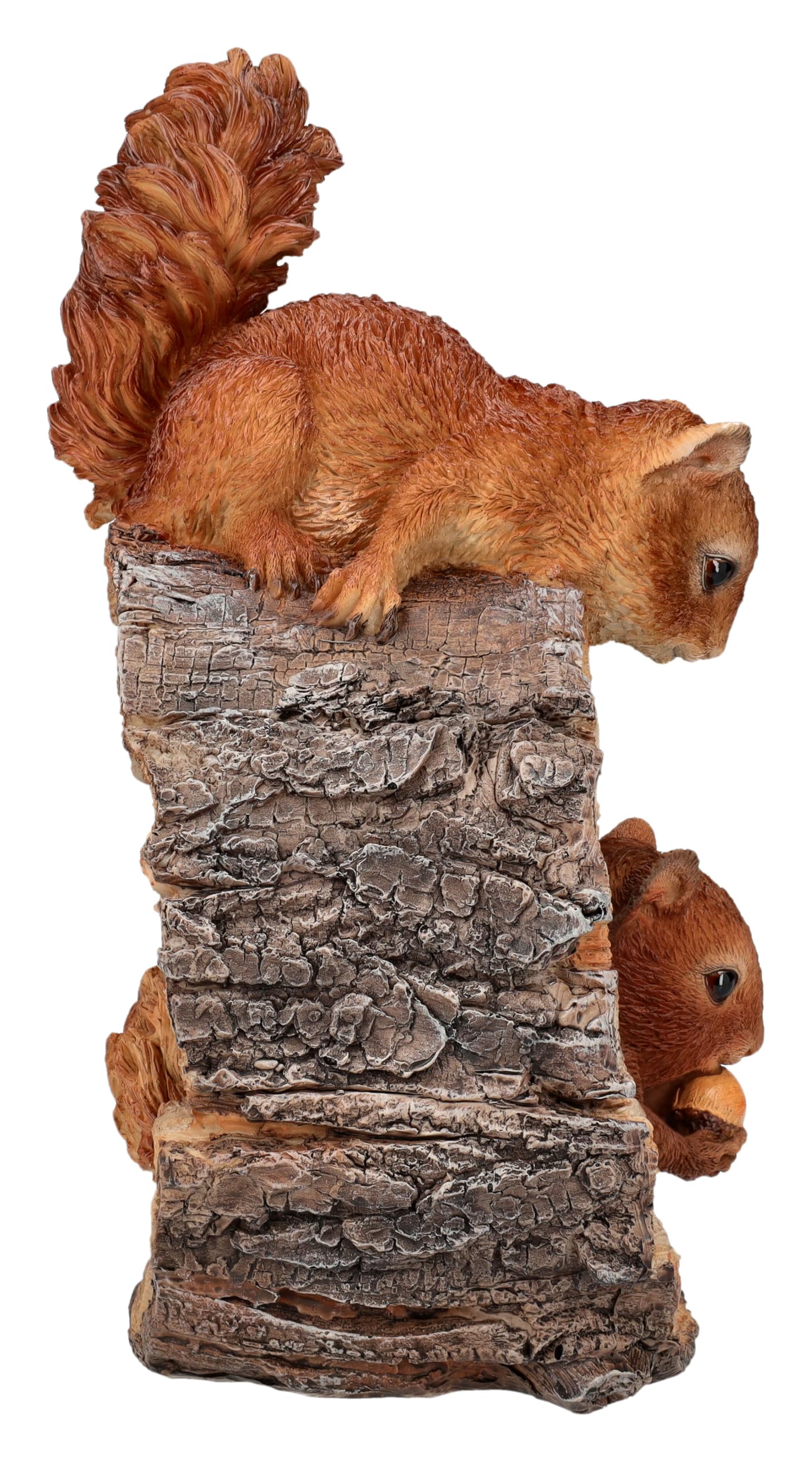 Gartenfigur Eichhörnchen Paar spielend – Lebensechte HotAnt Tierfigur, 23 cm, wetterfest & handbemalt