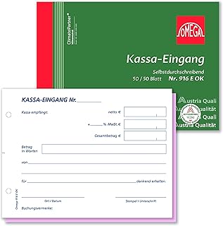 Omega-Kassa Eingang/916E OK, 2 x 50 feuilles A6quer