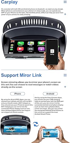 Miniatura 2 de Navegador GPS para coche Android 110 estéreo automático para BMW Serie 3 5 E90 E60 con sistema iDrive retenido pantalla táctil IPS de 88 pulgadas