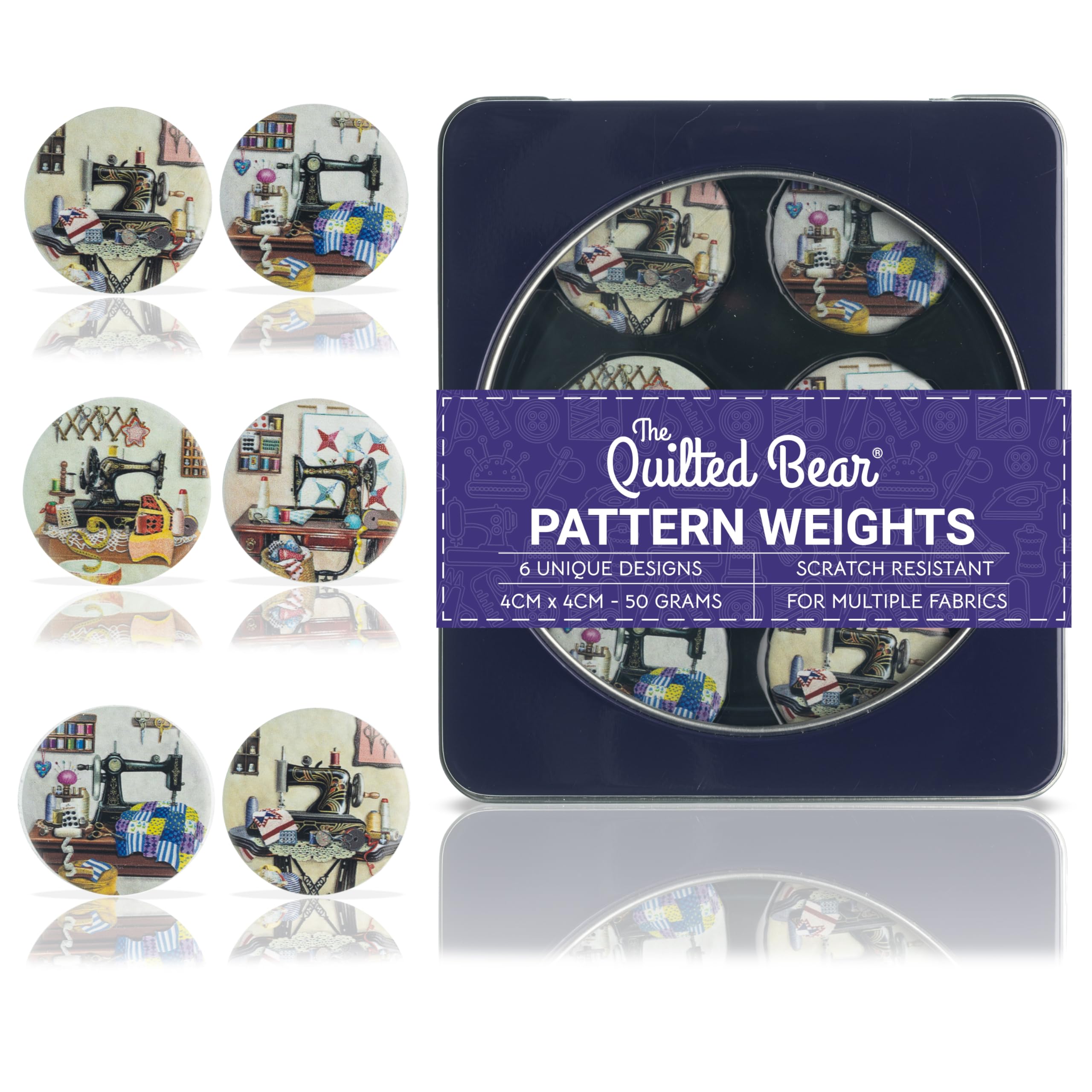 The Quilted Bear Rosalind Soloman - Sewing Machines Pattern Weight Set – Scratch-Resistant Fabric Weights For Secure Pattern Cutting, Sewing Supplies & Quilting Supplies (Rosalind Soloman - Sewing Machines)