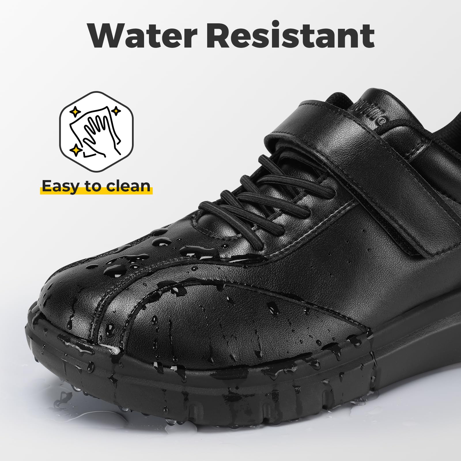 FitVille Extra Breit Leichte Sneaker Herren Einstellbar Gesundheitsschuhe Bequeme Dämpfung Walkingschuhe Business Freizeitschuhe mit aus Microfaser-Leder