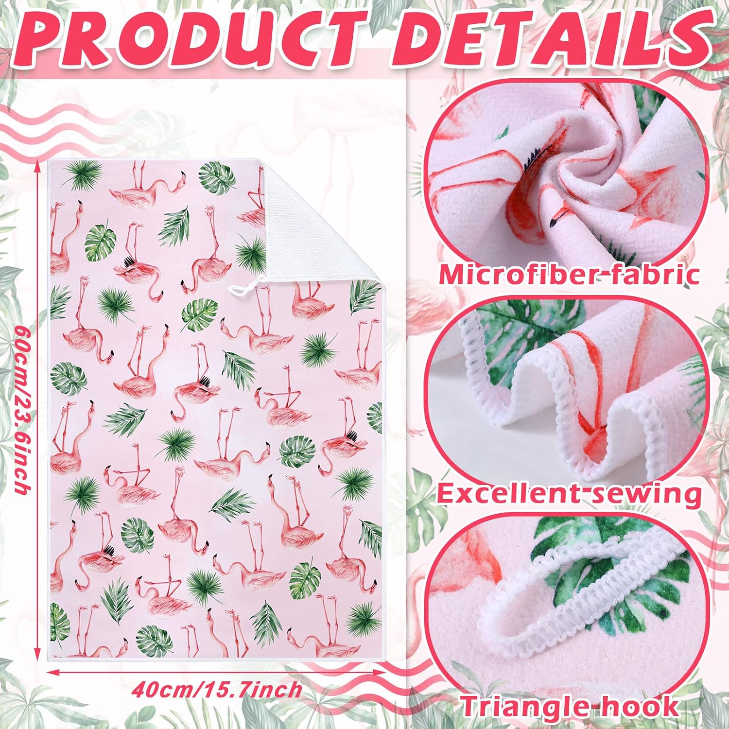 Geyoga 6 Pcs Flamingo Kitchen Towels Spring Floral Dish Hand Towels Sunflower Daisy Flower Wildflower Tea Cloths for Spring Easter Kitchen Bathroom Decor, 16 x 24 Inch