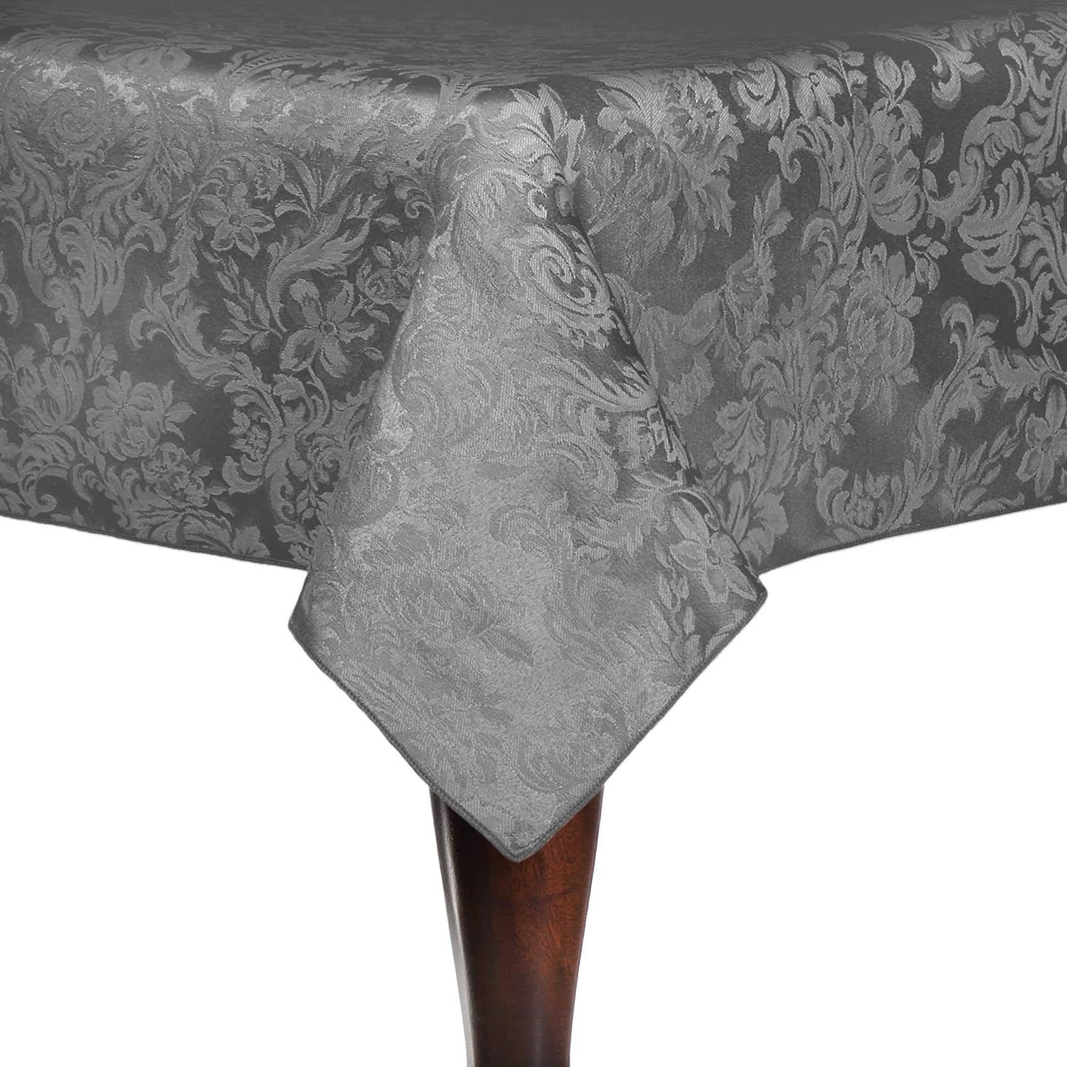 Ultimate Textile Miranda 60 x 90-Inch Rectangular Damask Tablecloth Champagne Ivory Cream