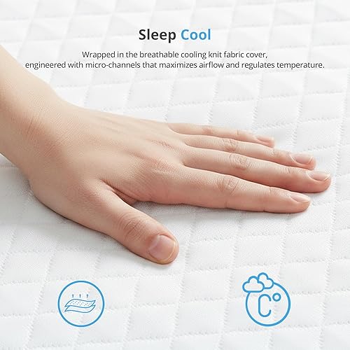 Miniatura 3 de EGOHOME Colchón Queen de 12 pulgadas en una caja, colchón de espuma viscoelástica de gel con funda refrescante, firmeza media para alivio de presión