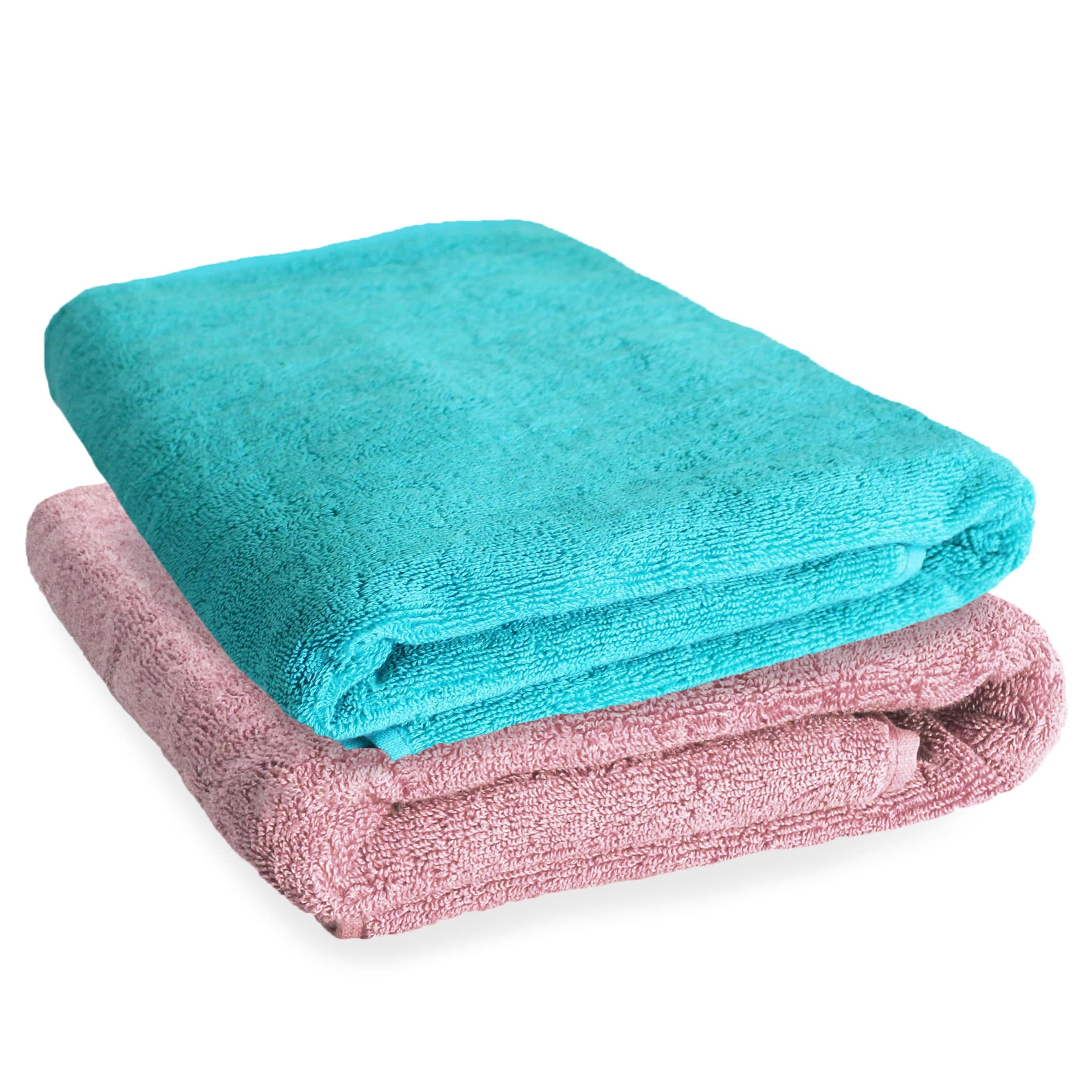 HEELIUM Bamboo Bath Towel | Ultra Absorbent | 3X Softer Than Cotton Towels | 140 x 70 cm - 600 GSM | Pack of 2 - Peach, Teal