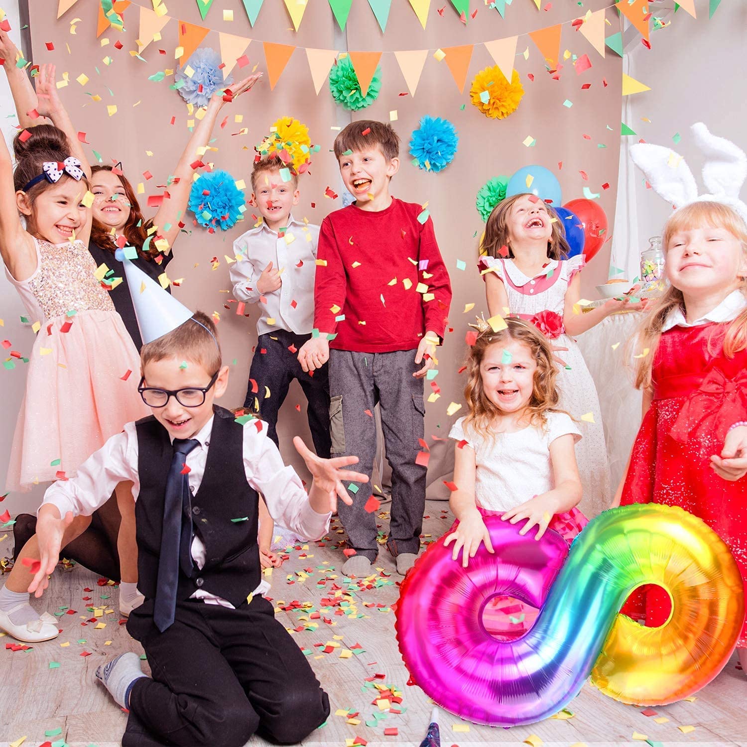 Red 0 balloon 40 Inch Giant Helium Foil Number 0 to 9 Red Balloon Birthday Wedding Party Digital Decorations (Number 0) — view 447