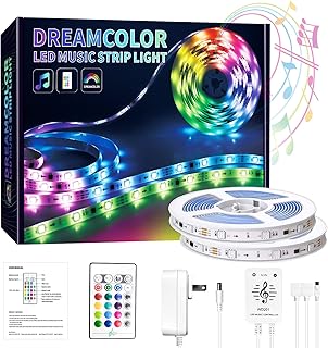 GIPOYENT RGBIC LED Strip Lights Music Strip Lights Include Music Controller and  - Compare price