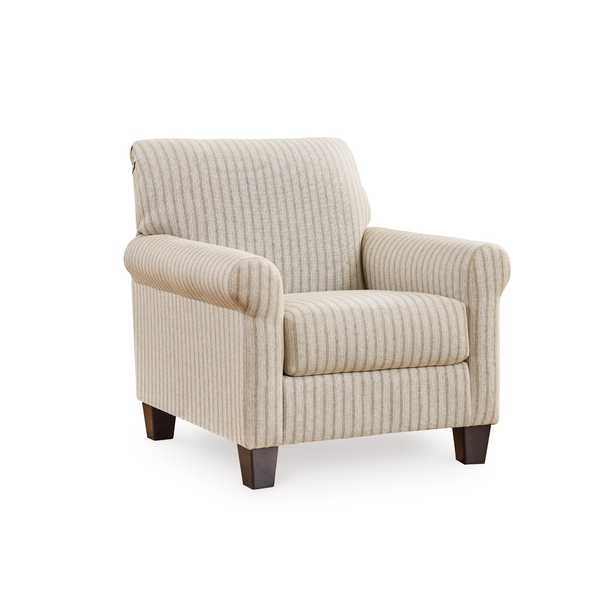 Signature Design by Ashley Valerani Classic Striped Upholstered Accent Chair, Beige