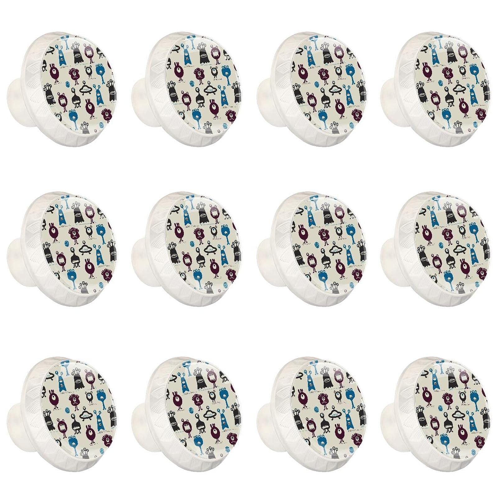 Boutons décoratifs ronds monstre pour armoire et chambre d'enfant thématique