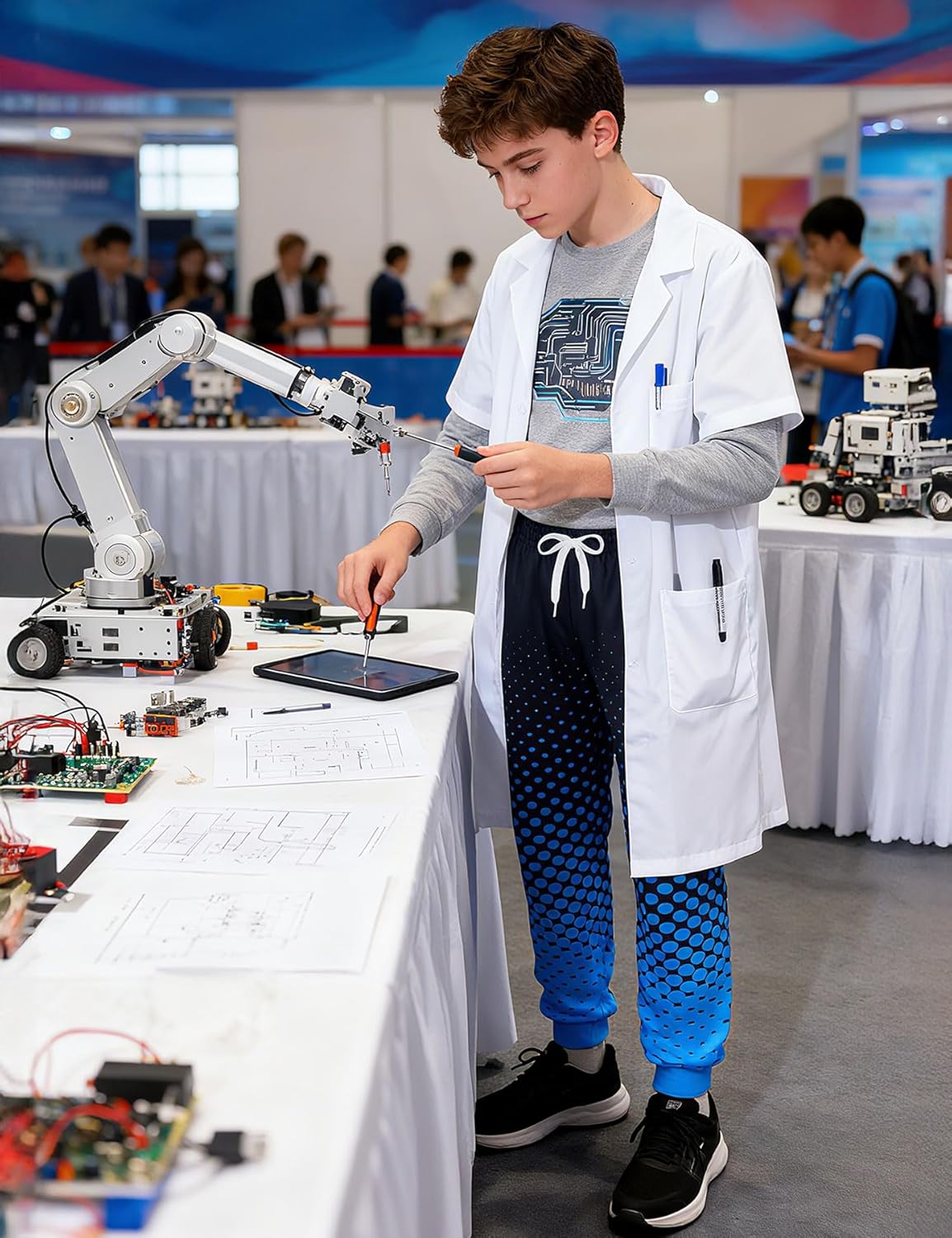 UNICOMIDEA 6-16T Boys Pants Funny 3D Graphic Cool Casual Sweatpants Joggers with Drawstring - Image 4