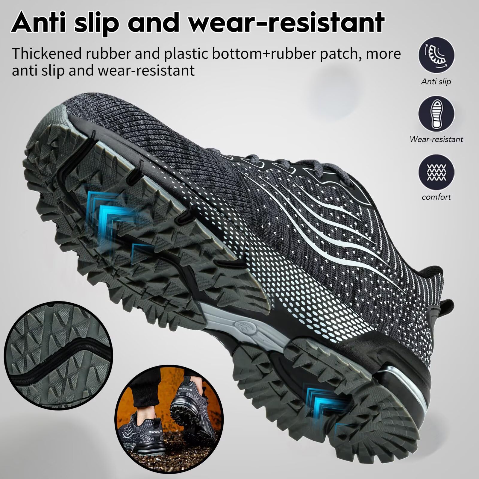 Scarpe Antinfortunistiche Uomo Donna Scarpe da Lavoro Leggere Traspiranti Scarpe da Cantiere con Punta in Acciaio