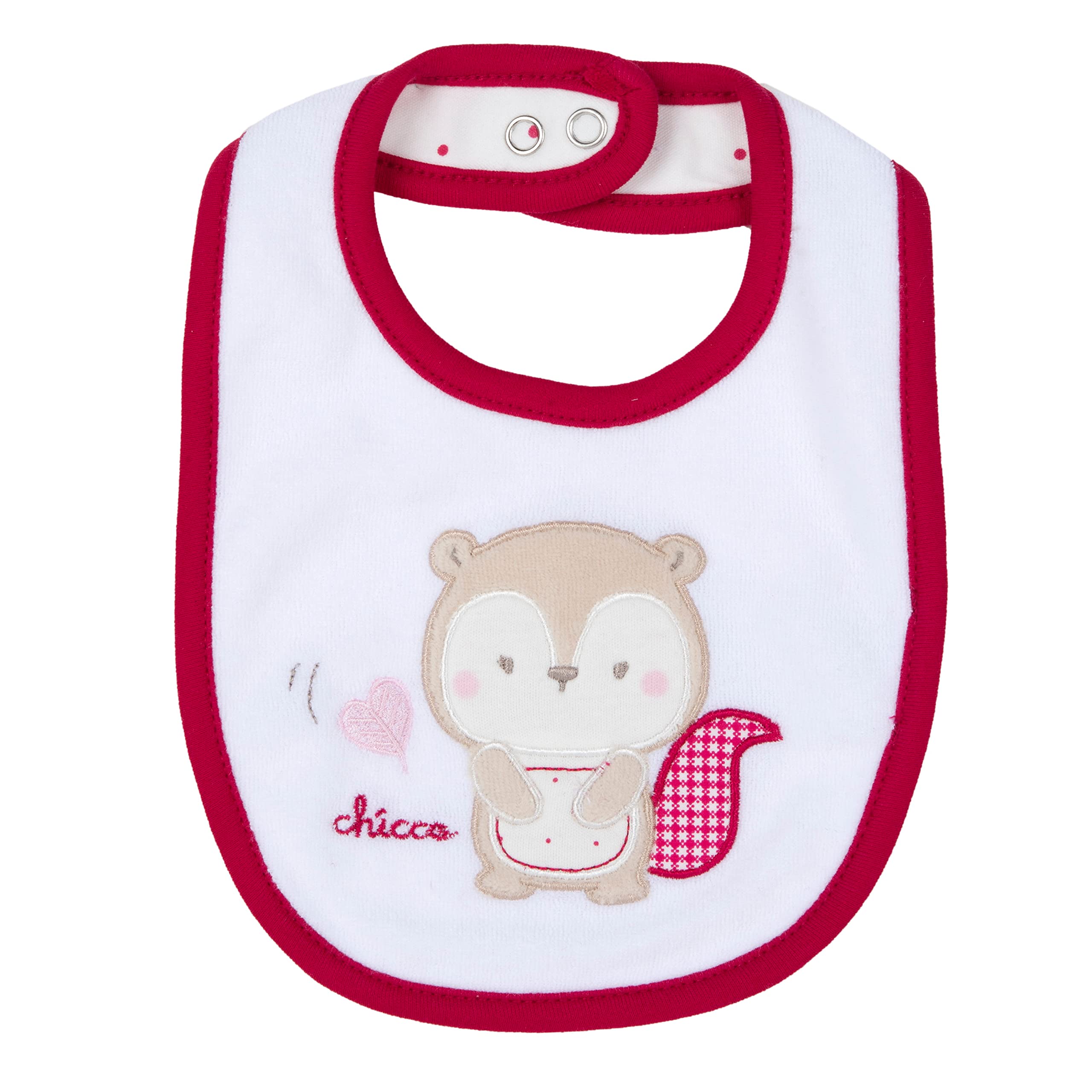 Chicco, Śliniak z frotte z bib, biały, jeden rozmiar, biały, jeden rozmiar