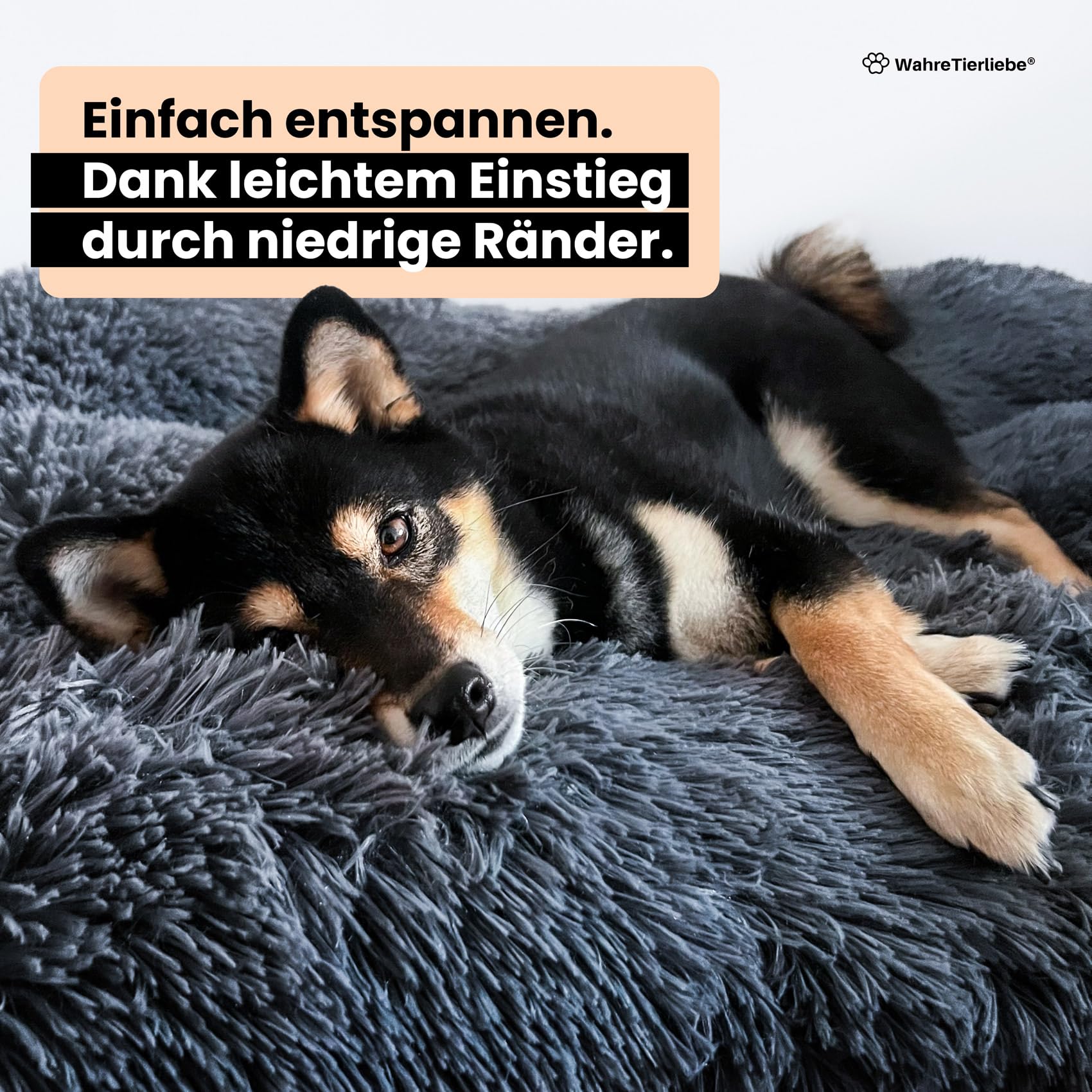 Wahre Tierliebe Premium Hundekissen Fluffy - Weiche Schlafstätte für deinen Vierbeiner - Leicht zu reinigen - Perfekt für Zuhause und unterwegs, hundebett, hundematte, hundebett waschbar
