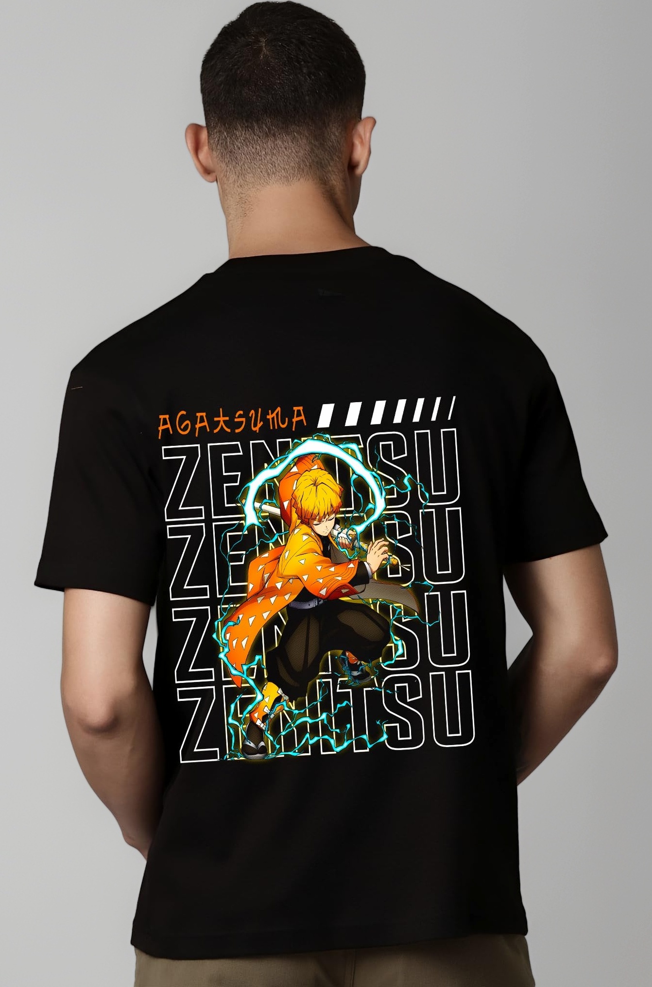Zenitsu Inspired Regular Fit Cotton T-Shirt | Anime Lightning Graphic Tee for Men & Women | Premium Streetwear Print