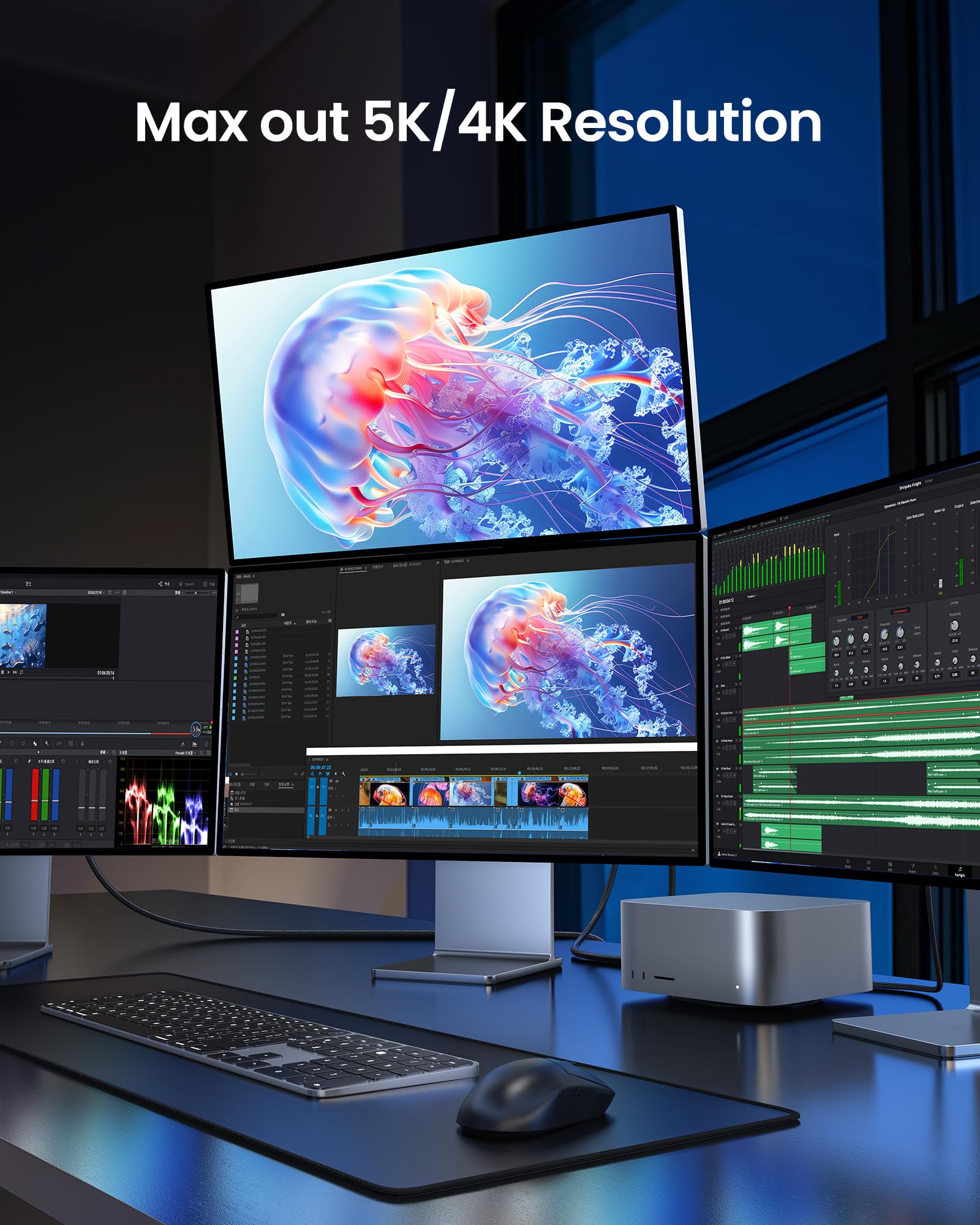 Silkland Cavo USB4 da 40Gbps per Thunderbolt 4 da 3m, 8K@60Hz 4K@144Hz HDR, 240W 48V 5A PD3.1 USBC per Thunderbolt 5 per MacBook, PSSD, Dock, iPhone 16/15, Monitor, Set VR