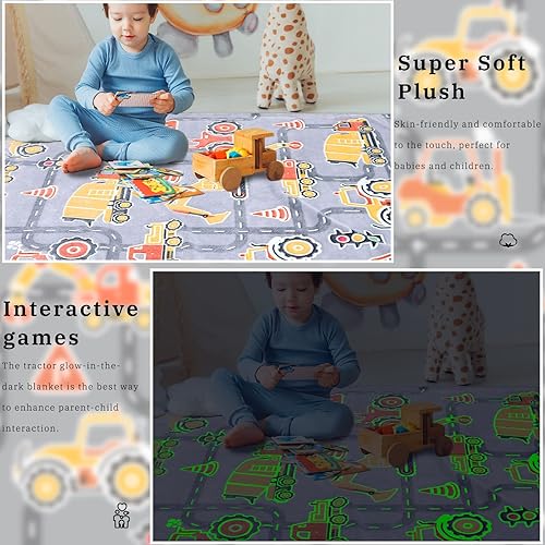 Miniatura 27 de Manta que brilla en la oscuridad de dinosaurio para niños y niños, linda manta única, regalos de Navidad, dinosaurios grises brillantes