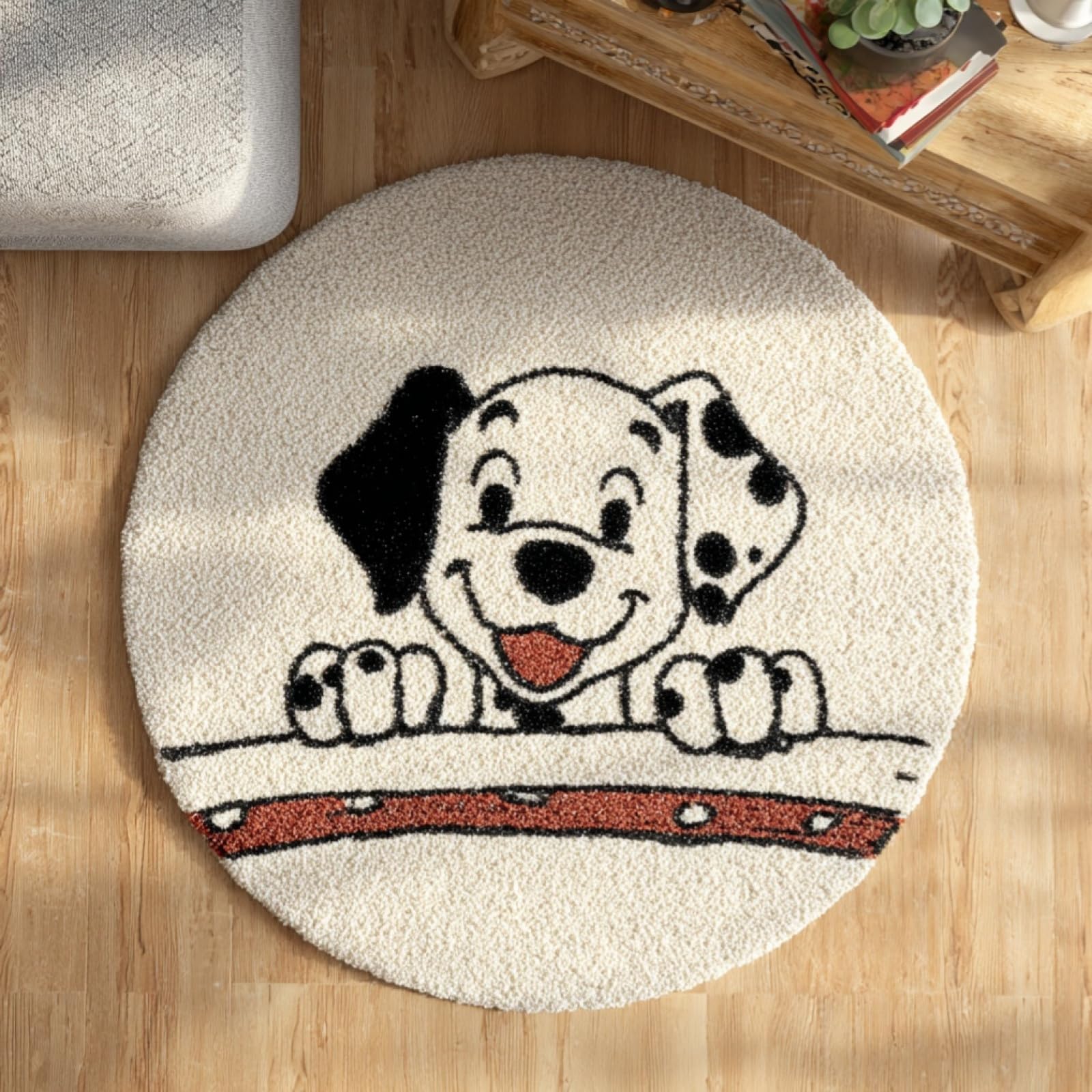 WallustrioaW DIY Latch Hook Rug Kits with Printed Canvas,Cartoon Dalmatian,Floor Mat Crochet,Carpet Tapestry for Adult Craft Kits for Women,Relaxing Home Art Project,50x50cm
