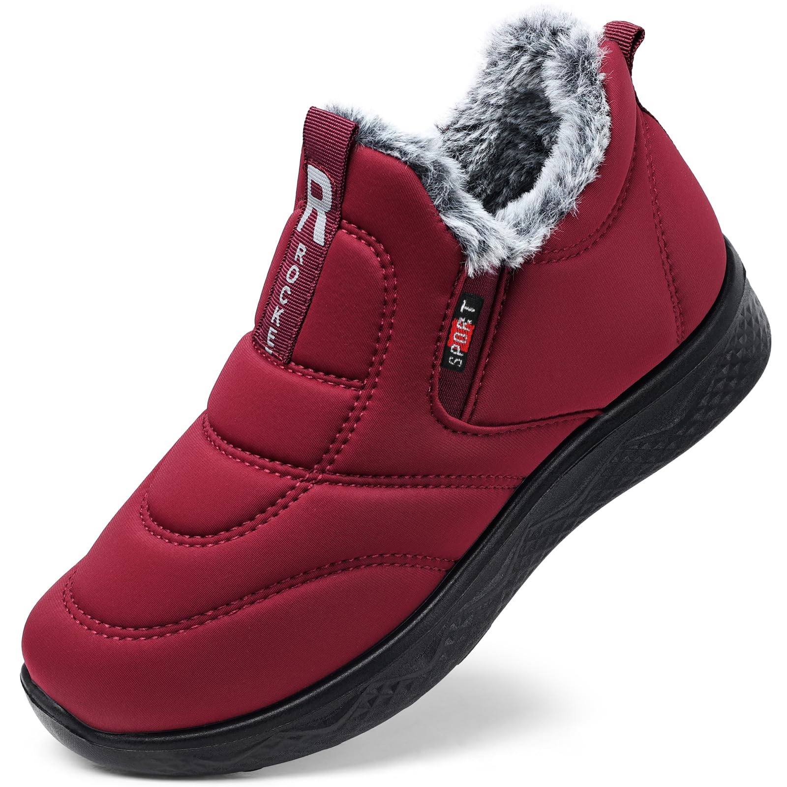 Womens Winter Snow Boots: Waterproof Insulated Warm Fur Lined Ankle Slip On Walking Comfortable Outdoor Boot-image-47