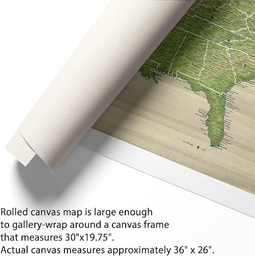 Miniatura 4 de Holy Cow Canvas US Travel Map with Pins on Canvas, National Parks Map, Push Pin Map United States, US Map with Pins to Mark Travels, Best Gifts for