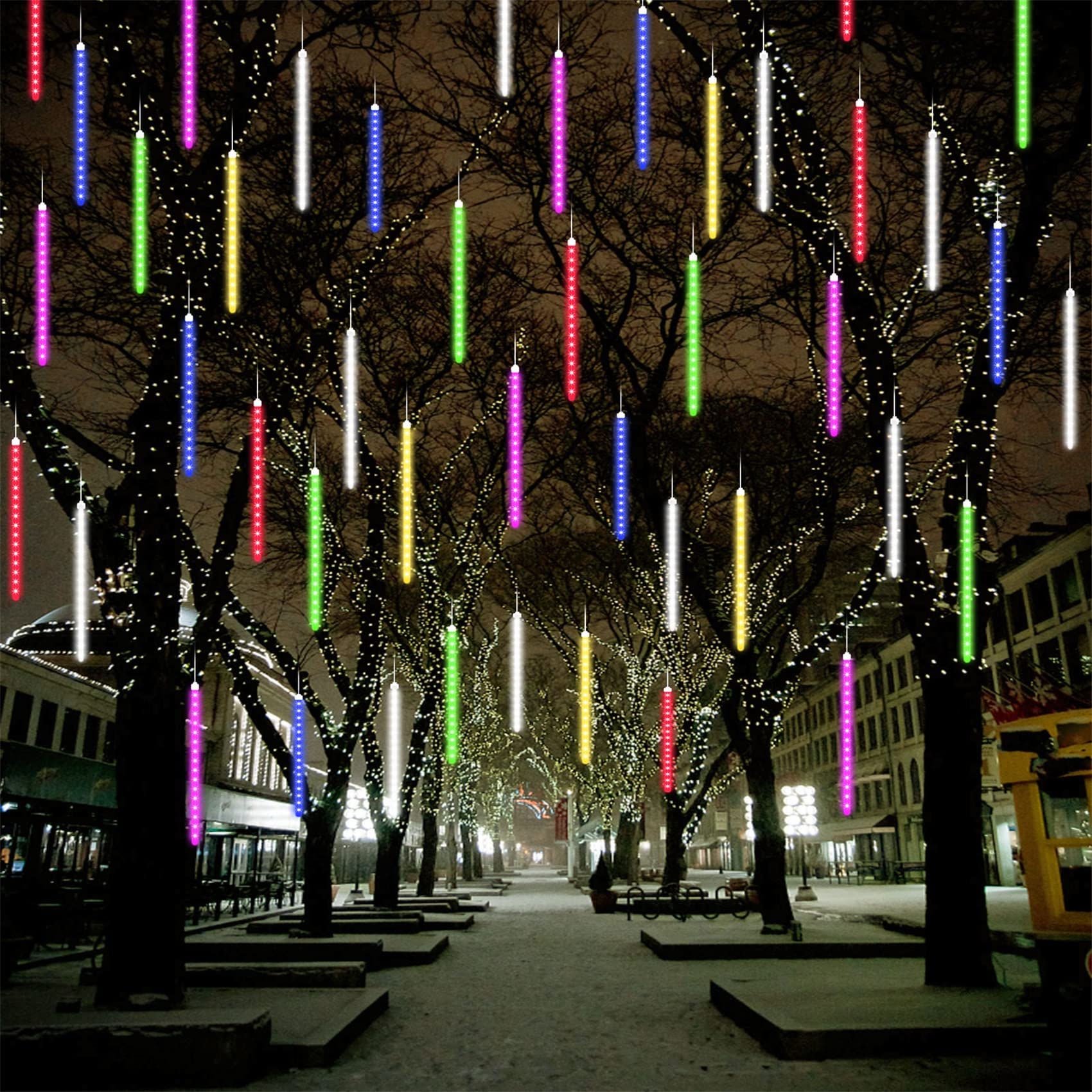 Lampki łańcuchowe, Fairy Lights Lampki choinkowe LED Światła zewnętrzne Ciepłe na Boże Narodzenie, patio, ogród, wesele, sypialnia-ciepłe Whiteolo(Multicolor,30cm 10 Tubes 240 LED)