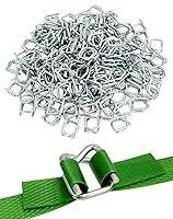 Vista 1 de QWORK Hebilla de alambre de metal, 1/2" de ancho, paquete de 200, plata, para fleje de polipropileno