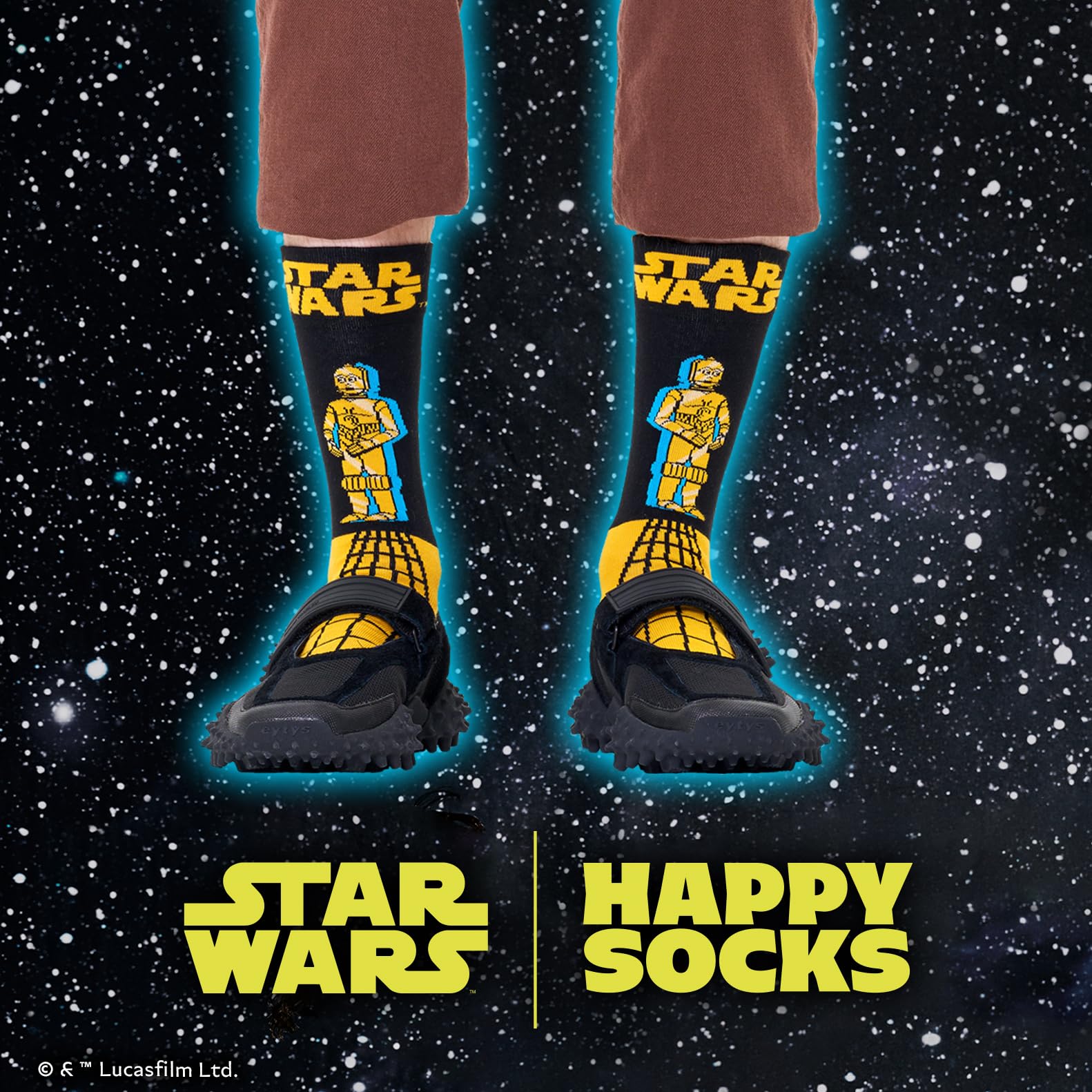 Happy Socks Calcetines y cajas de regalo de Star Wars con Ahsoka, Grogu, el Mandaloriano, Darth Vader, Yoda y más, 36-40 y 41-46