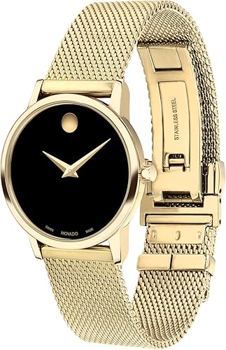 Miniatura 2 de Movado Reloj de pulsera de acero inoxidable con esfera cóncava color negro y plateado 607220