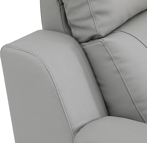 Miniatura 8 de Blackjack Furniture Walker Leather Match - Sofá reclinable tapizado para sala de estar, color gris