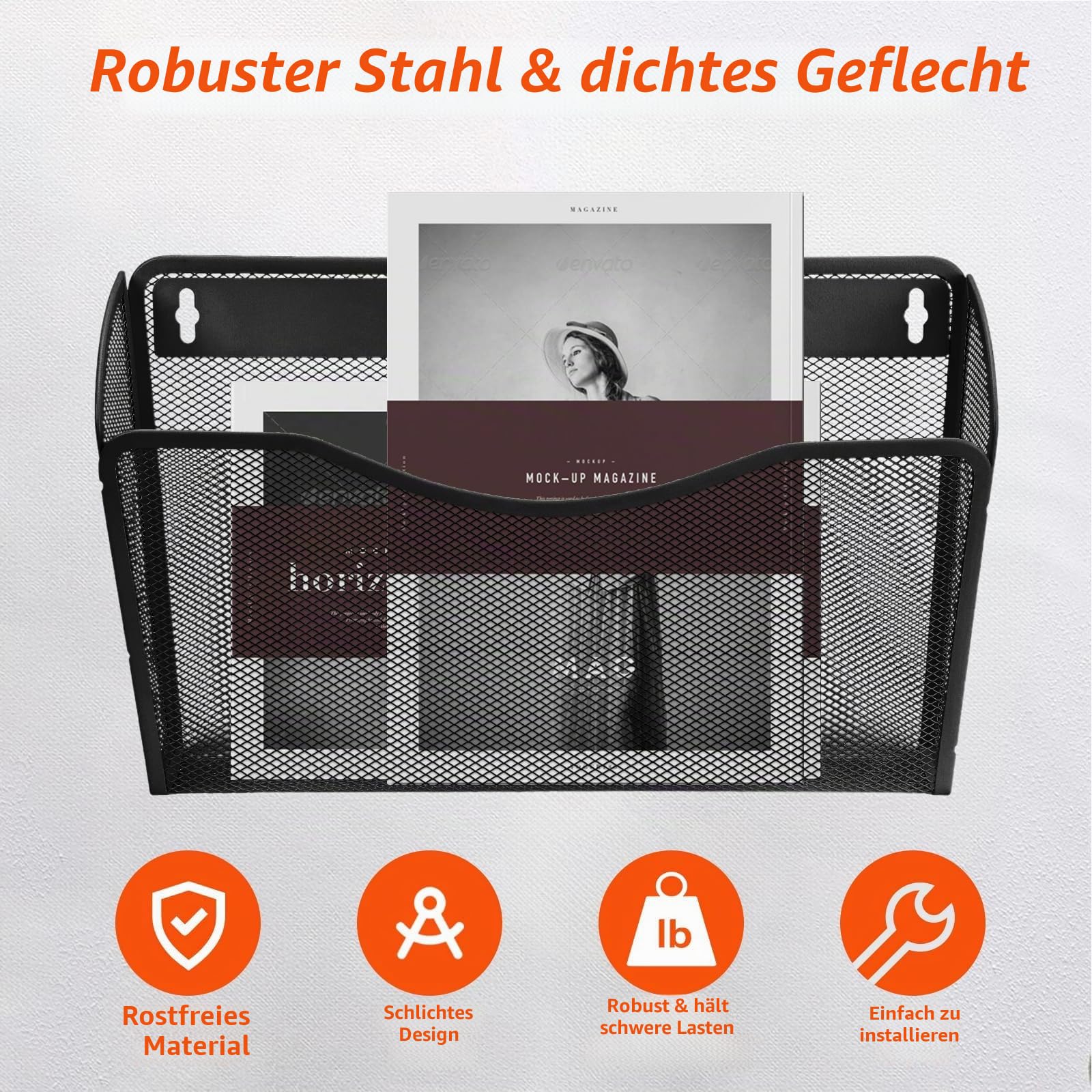 AGPTEK 3er Pack Wand Zeitungshalter, Wand Magazinhalter Prospekthalter