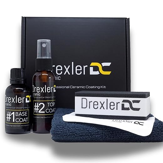 Drexler Ceramic Coating Kit 9h - Professional Grade, 3-5 Years of Gloss & Protection for Cars, 9h Hardness, Extra Hydrophobic Coating, High Shine Finish
