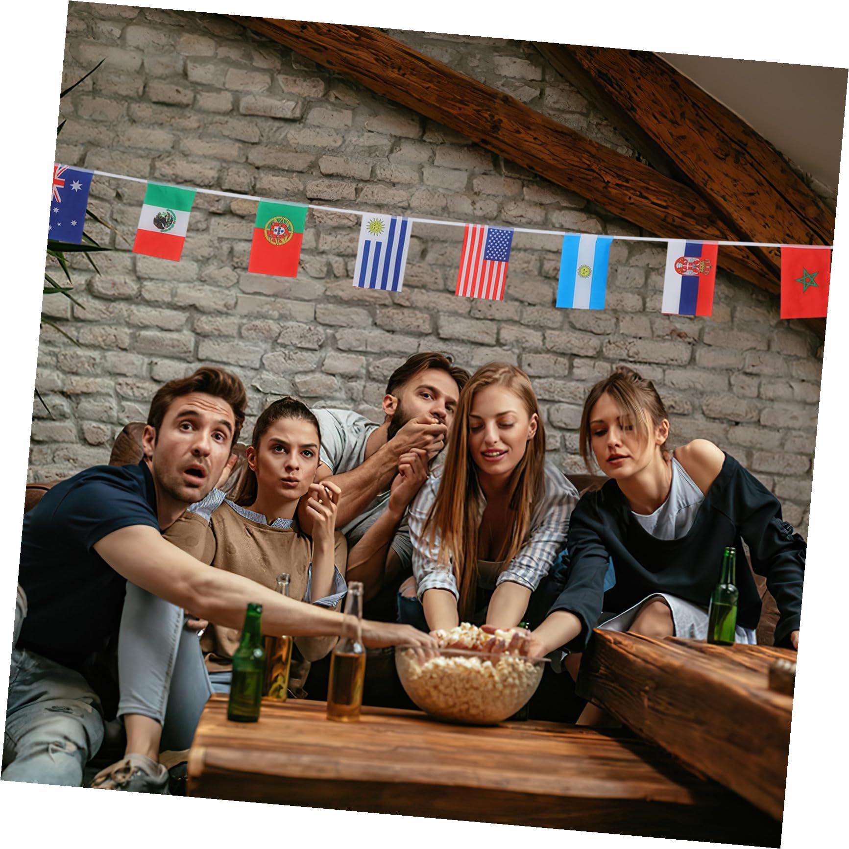 LALAFINA Festa Calcio Decor Bandiera Inter Gigante Poliestere, Decorazioni per Feste Bandiera Inter Piccola per Atmosfera Mondiale e Appassionati di Calcio