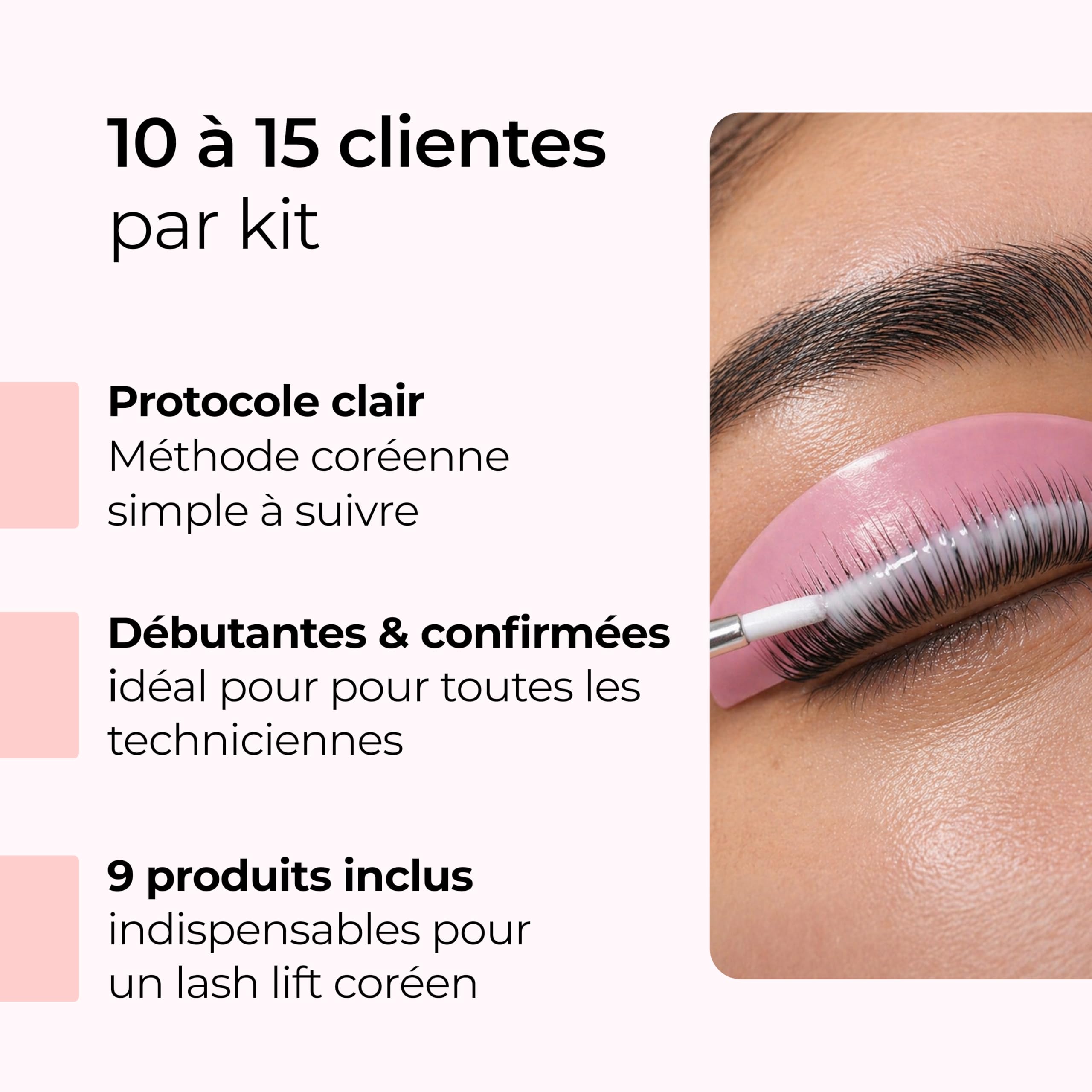 Une Pause Poudrée Kit Rehaussement de Cils Lash Lift Coréen Professionnel | Technique Sans Colle | Résultat Lifté Naturel Brillant & Durable | Formule Nourrissante | 10 à 15 Poses