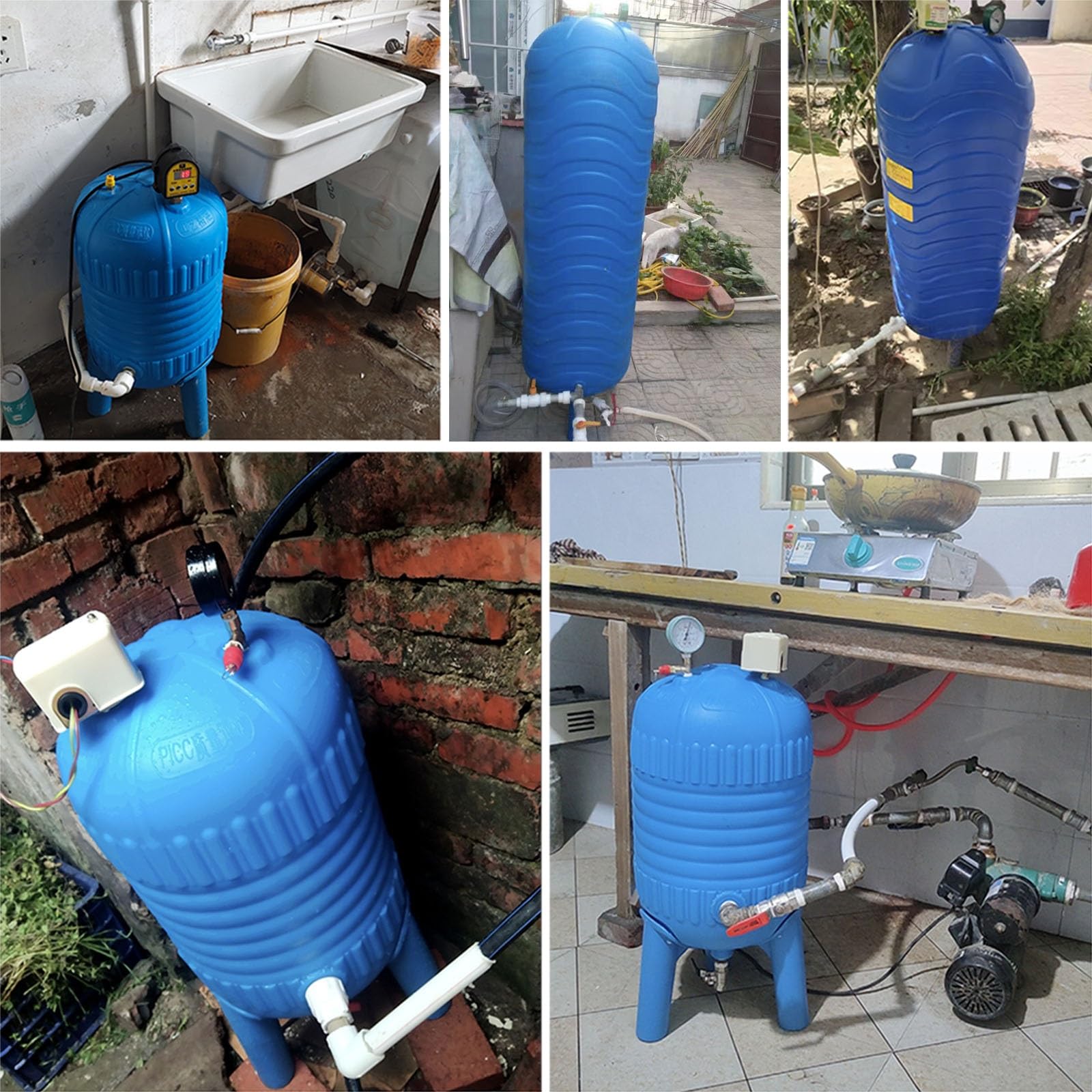 Tanque de presión de agua con medidor e interruptor para fontanería, calefacción y mejora de la claridad del agua en sistemas de pozos temporales