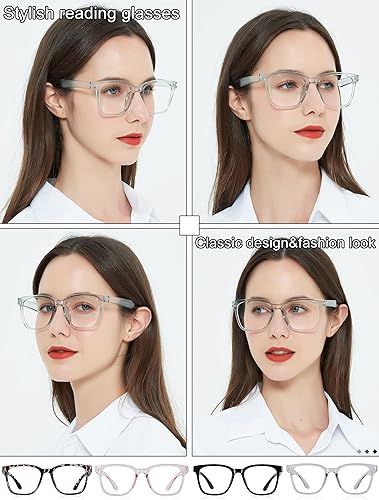 Miniatura 2 de AEZUNI Lentes de lectura cuadrados de gran tamaño para mujer, de gran tamaño, a la moda, grandes lectores, 1.00, 1.25, 1.50, 1.75, 2.00, 2.25, 2.50,