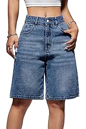 Women Jorts Baggy Jeans Jorts Outfits Mid-Low Waisted Denim Y2K Shorts Summer Hot Short Pants Streetwear