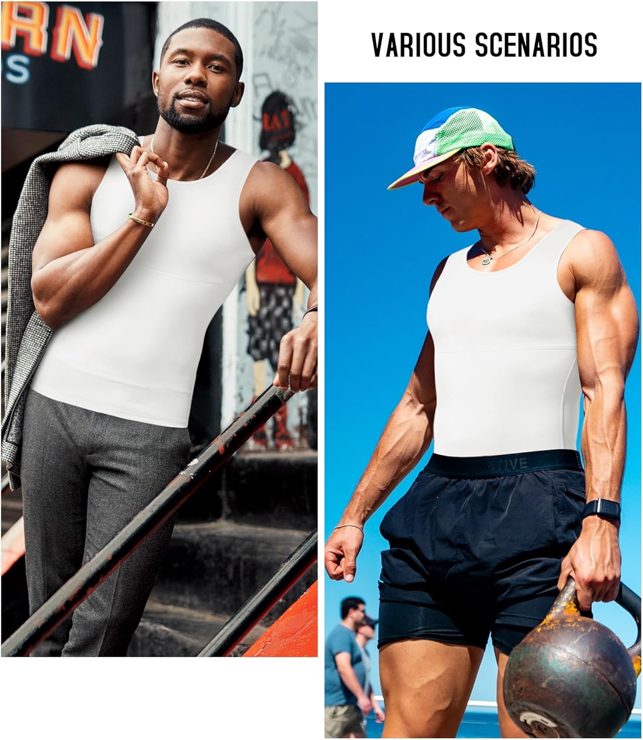 TAILONG Compression Shirt Men Shapewear Slimming Body Shaper Vest Compression Tank Top Undershirt - Image 5