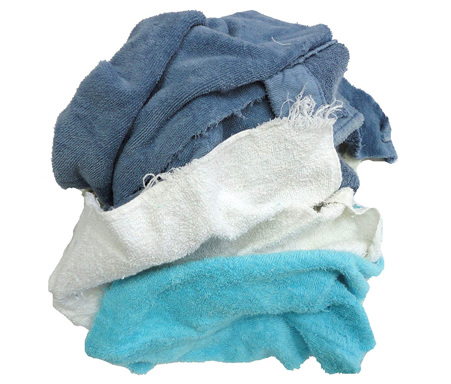 Pro-Clean Basics A99400 Terry Cloth Rags, Assorted Colors, Assorted Sizes, Cotton and Poly-Cotton, 3 lb Bag