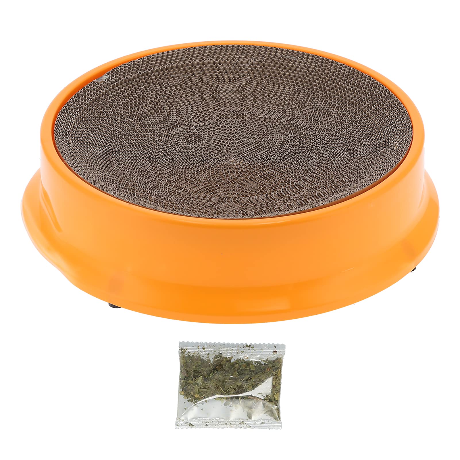 HEEPDD Katzen-Kratzunterlage, Kratz-Lounge-Bett mit Katzenminze für Katzen, Kätzchen, 43,9 X 10,4 cm, Grünes -Kratzunterlage, Wellpappe, und Katzenzubehör (ORANGE)