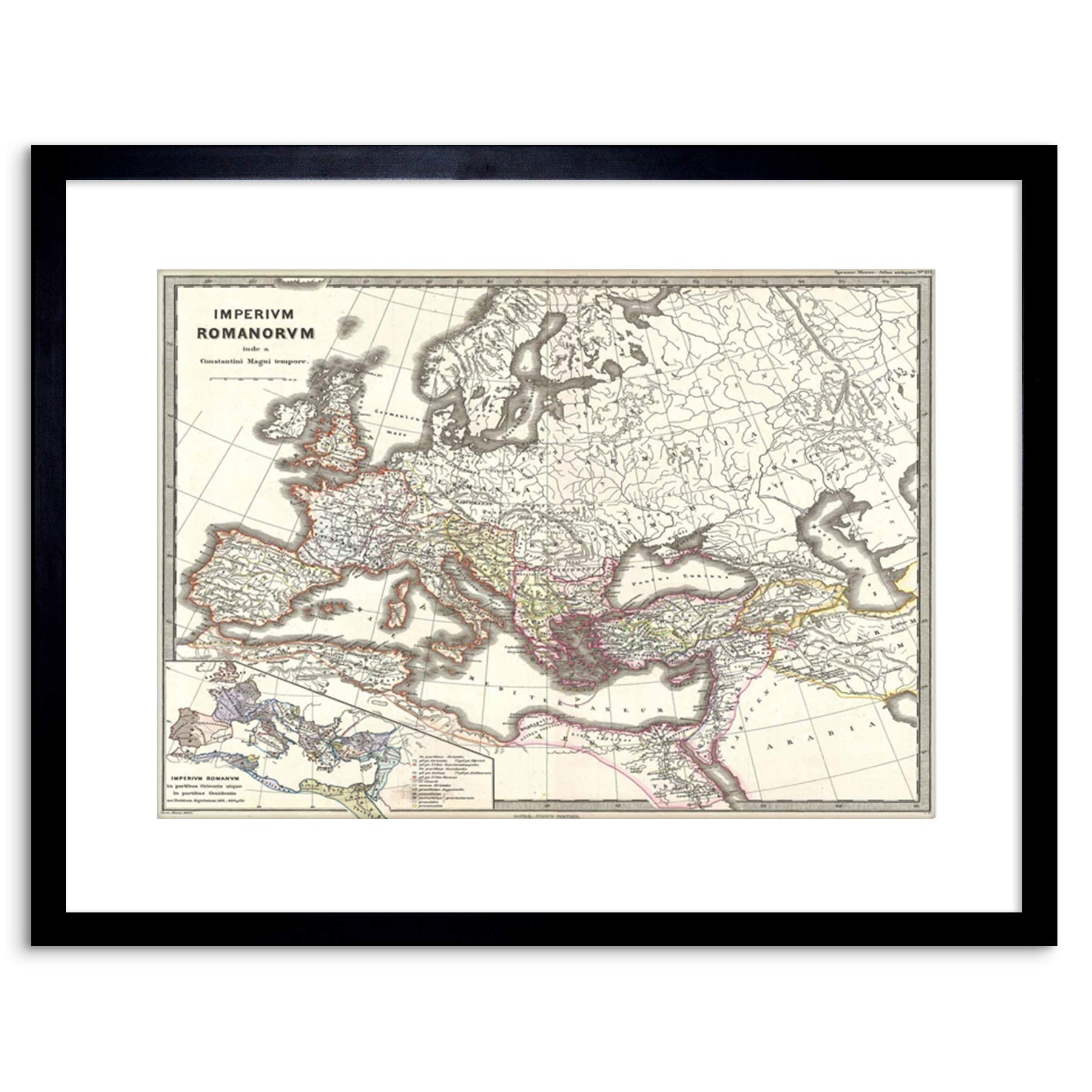 Wee Blue Coo 1865 Spruner Map Roman Empire Constantine Framed Wall Art Print